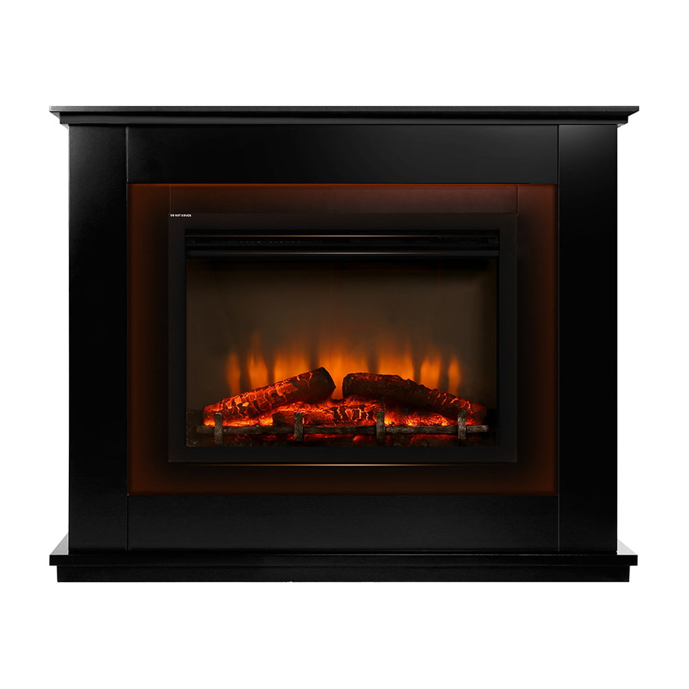 Devanti 2000W Electric Fireplace 3D Flame Effect - Black