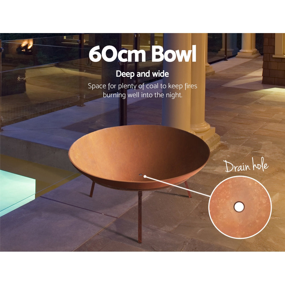 Grillz Rustic Fire Pit Heater 60CM