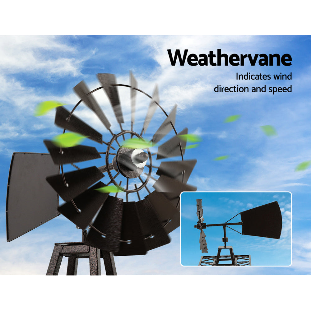 Garden Windmill 160cm Metal Ornaments Outdoor Decor