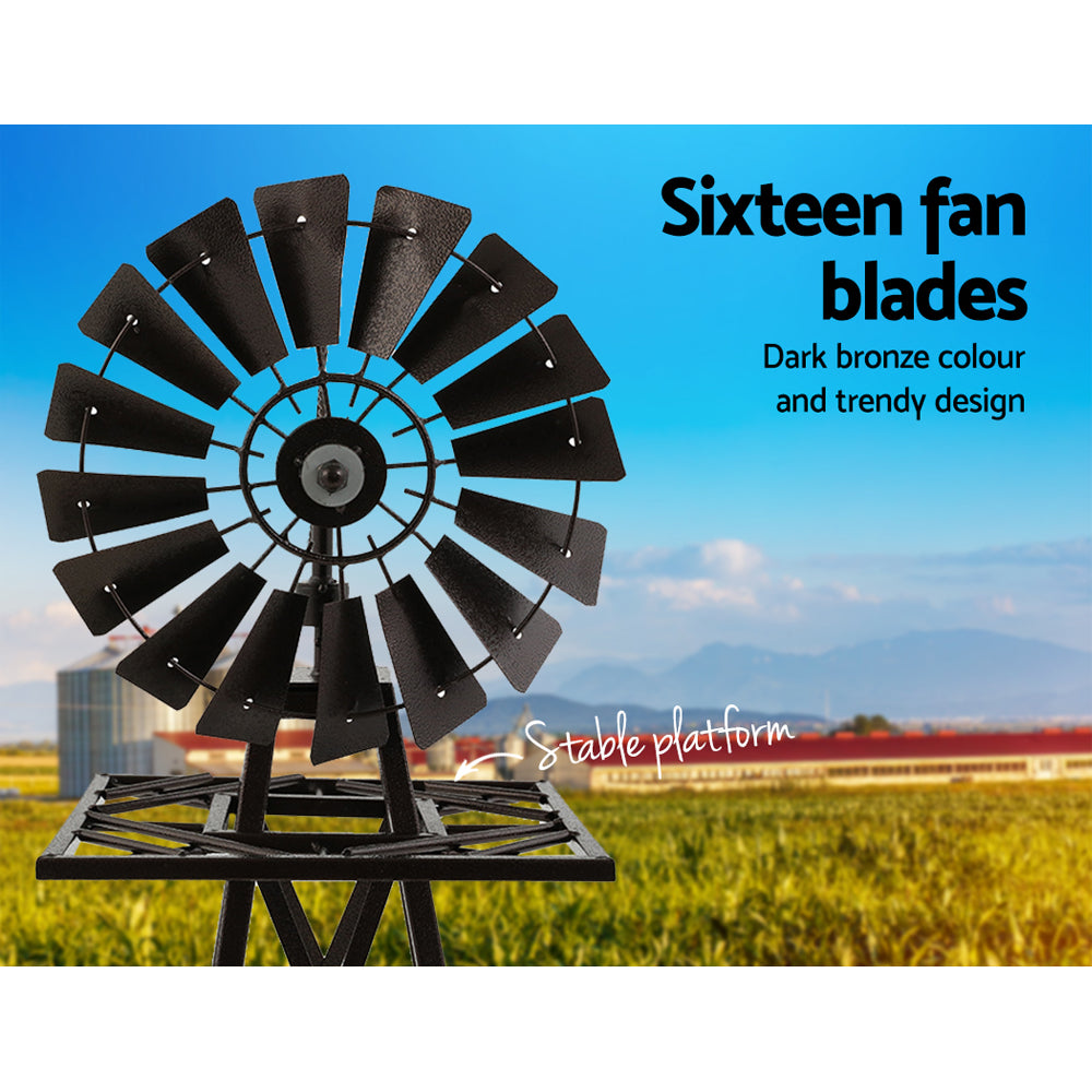 Garden Windmill 160cm Metal Ornaments Outdoor Decor