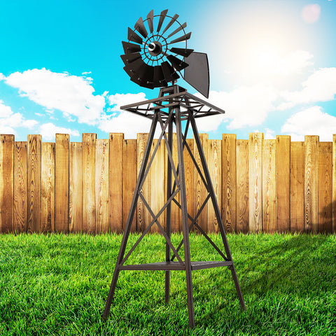Garden Windmill 160cm Metal Ornaments Outdoor Decor