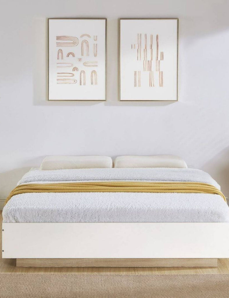 Aiden Industrial Contemporary White Oak Bed Base King