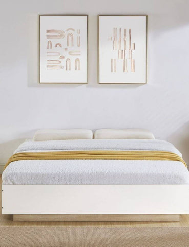 Aiden Industrial Contemporary White Oak Bed Base King