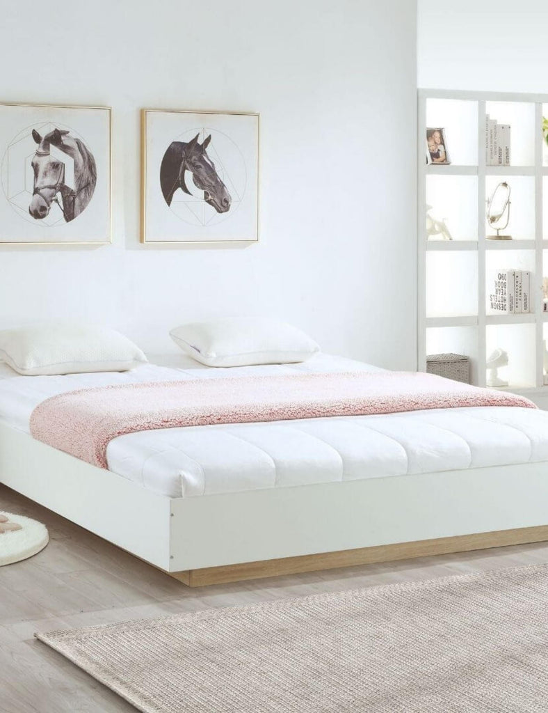 Aiden Industrial Contemporary White Oak Bed Base King