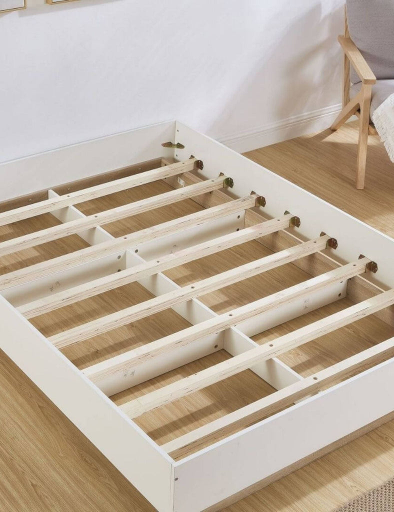 Aiden Industrial Contemporary White Oak Bed Base King