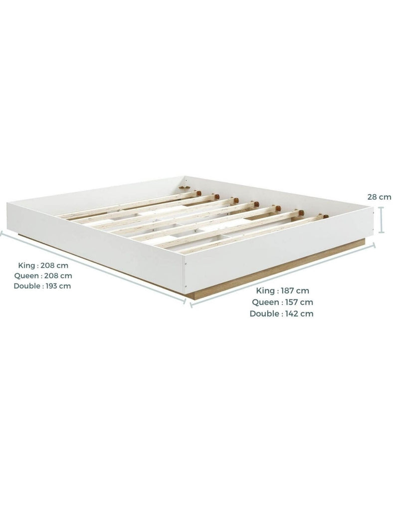 Aiden Industrial Contemporary White Oak Bed Base King